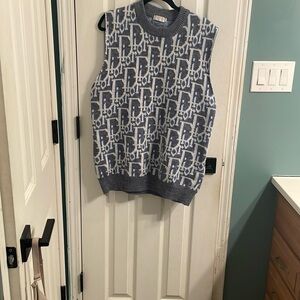 Dior Gray Sleeveless Sweater for Men